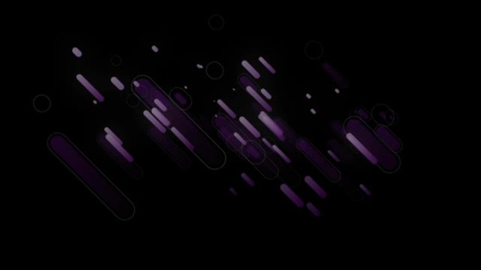 黑色背景上的紫色灯光痕迹动画