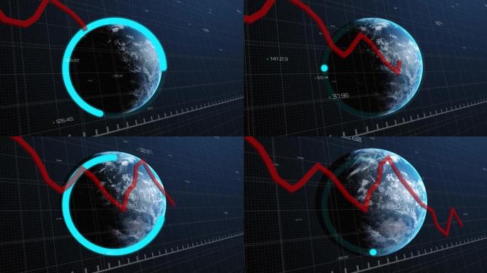 全球红线记录和数据处理的动画