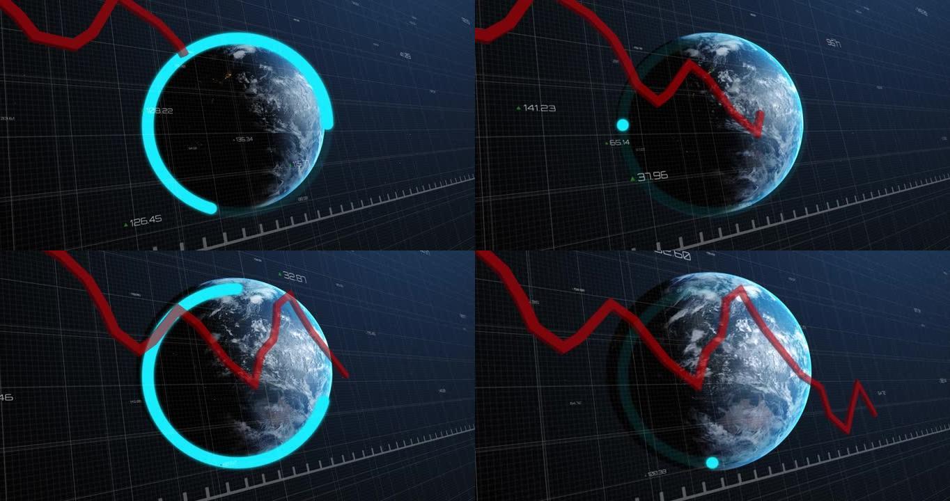 全球红线记录和数据处理的动画