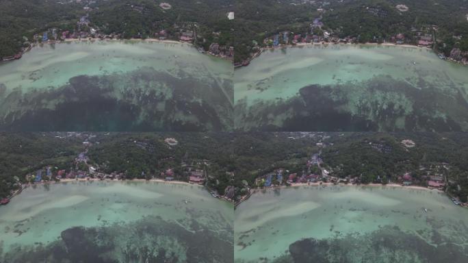 泰国Koh Tao岛海洋和海滩鸟瞰图