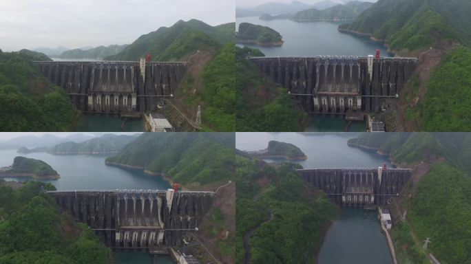 4K原创大型水电站航拍多角度可商用