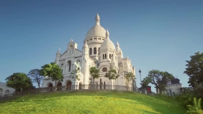 巴黎蒙马特圣心大教堂hyperlapse，巴黎