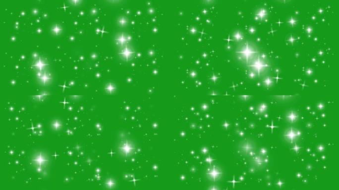闪烁的星星绿色屏幕运动图形