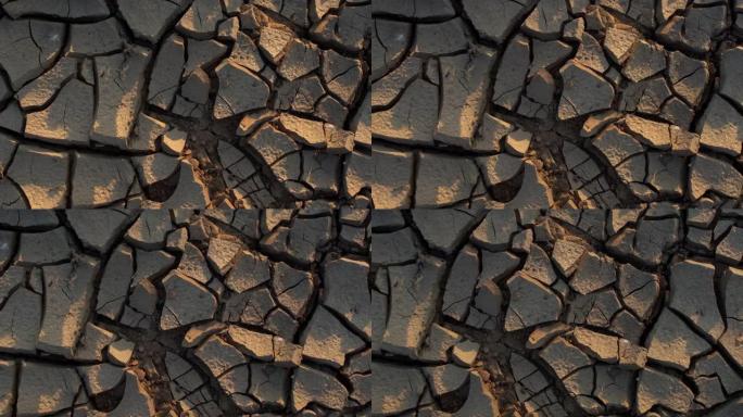 气候变暖危机期间干旱夏季炎热潮湿干燥的土壤破裂破碎的地球显示全球水资源短缺和气候变化