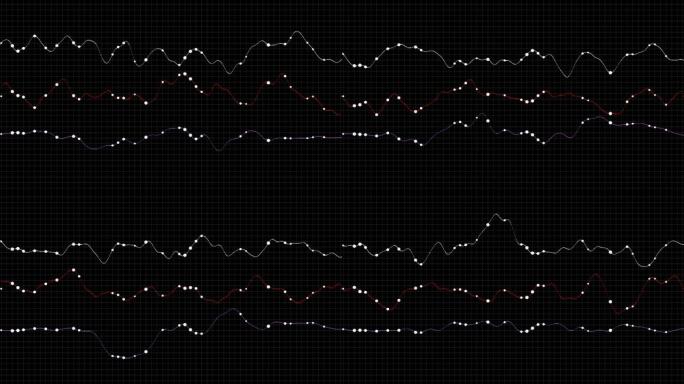PNG Alpha.HUD均衡器图形和图表。红色，蓝色线条。抽象技术模板。类型8