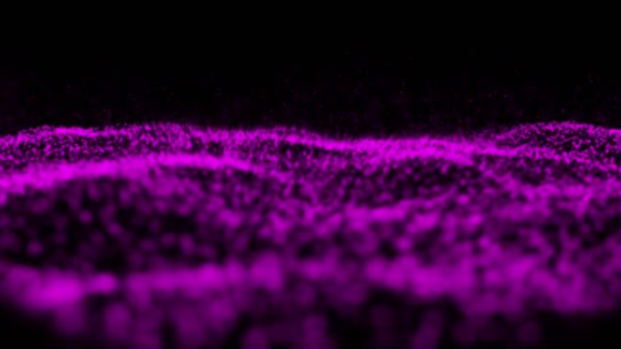 黑色背景下紫色数字波的数字动画