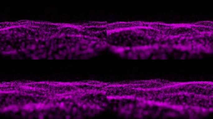 黑色背景下紫色数字波的数字动画