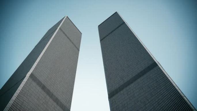 世界贸易中心双子塔。三维可视化