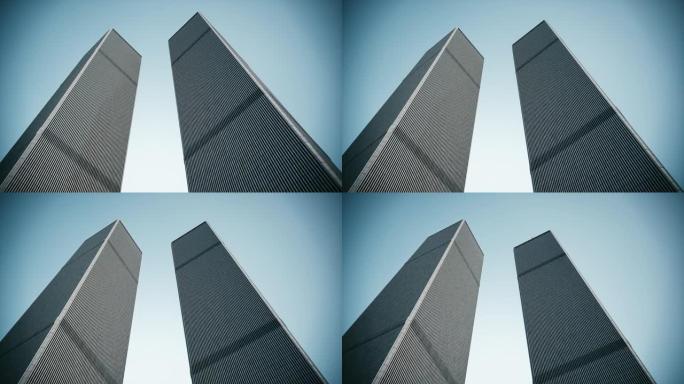 世界贸易中心双子塔。三维可视化