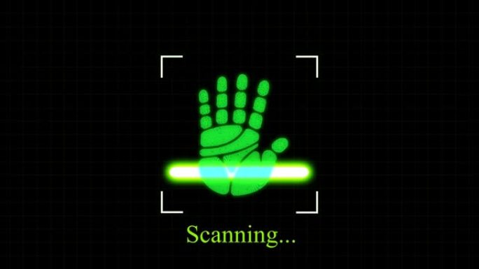 生物指纹扫描仪。指纹技术识别的概念。