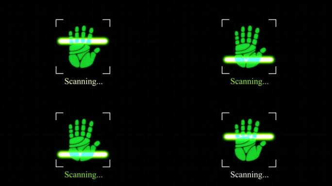 生物指纹扫描仪。指纹技术识别的概念。