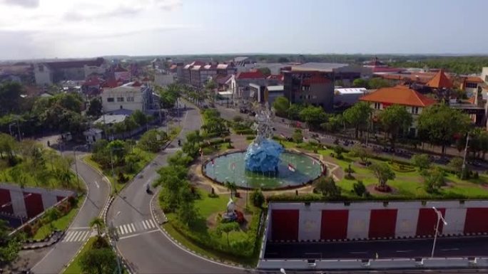 鸟瞰图印度尼西亚巴厘岛登巴萨市