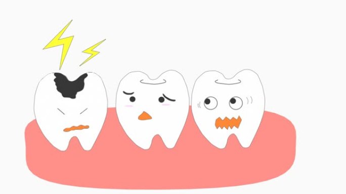 害怕蛀牙的健康牙齿，插图