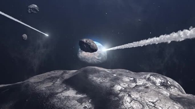 巨大的小行星和流星前往地球