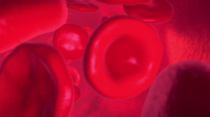 血液循环过程中通过动脉泵送的红细胞-3d插图