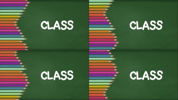 抽象开学-返校动画笔背景股票视频