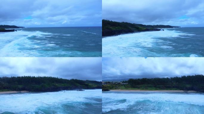【4K航拍】壮观大海海浪后浪推前浪