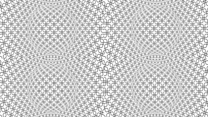 黑白单色光学错觉，几何图案，超现实催眠无缝循环运动背景，迷幻时尚装饰虚幻错觉3d渲染动画