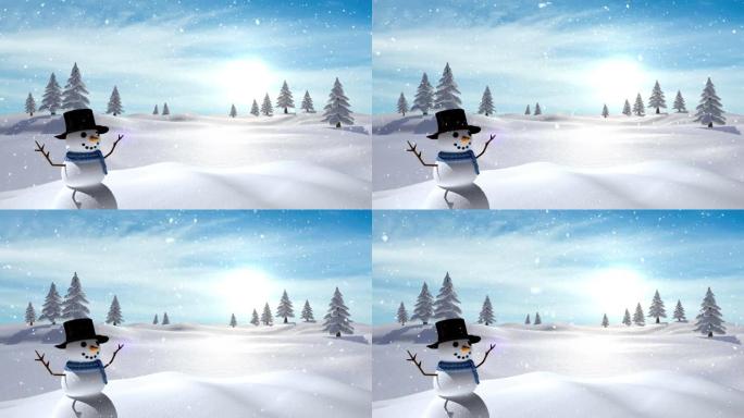 雪人和积雪的动画