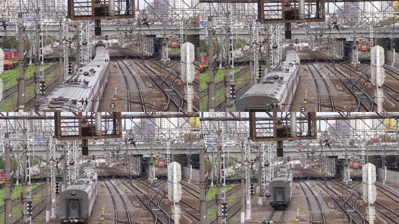 大型铁路枢纽的长途火车，郊区火车和柴油机车的运动