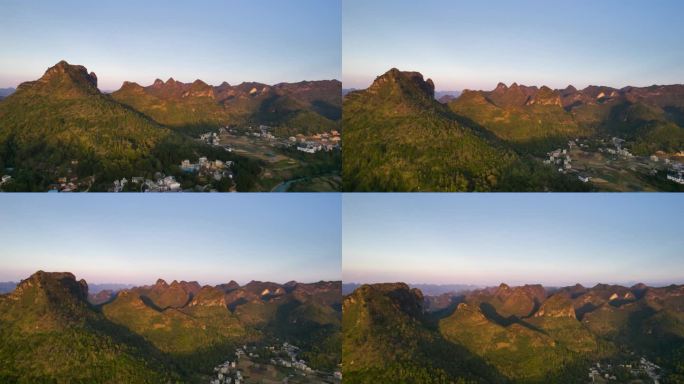 4K航拍贵州省黔南州平塘县塘边镇风光