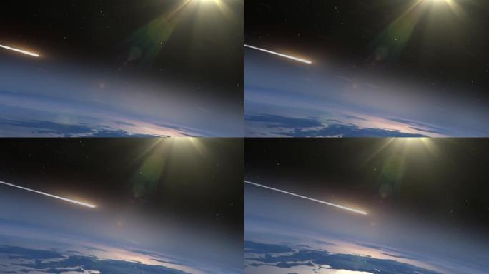 流星小行星进入地球大气层