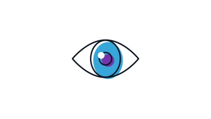 眼睛图标动画。眼睛图标运动动画。可用于您的项目和解释器视频。与Alpha Mate的动画。