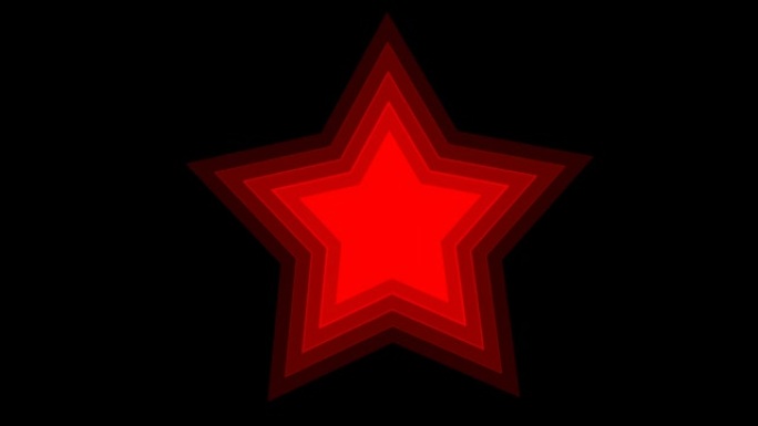 黑底红星的数位动画。