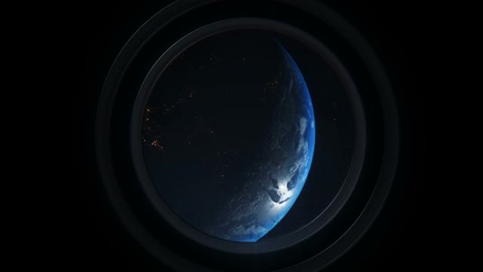 从空间站窗口看地球