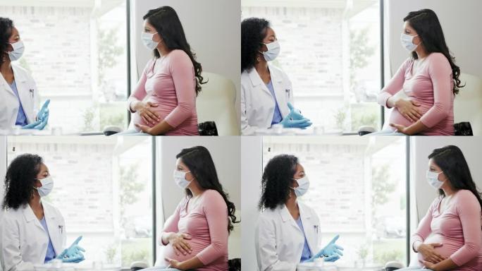 孕妇与医生谈论早期宫缩