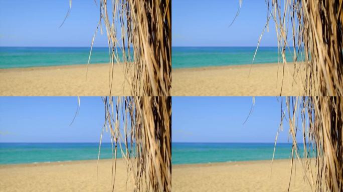 海滩平房的海景。选择性聚焦。夏。