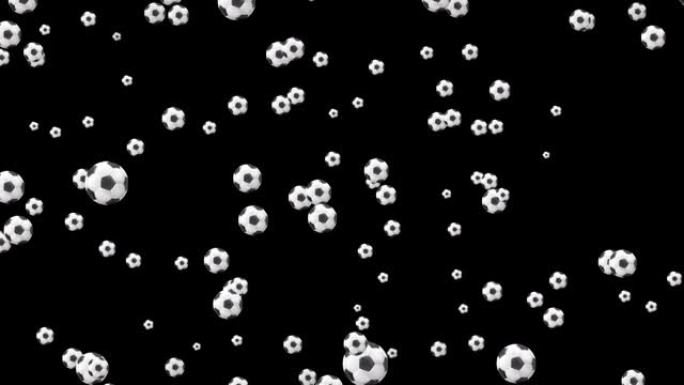 足球或足球粒子动画背景股票视频-适用于体育和足球主题内容-包括色度键控和叠加阿尔法通道的绿色屏幕