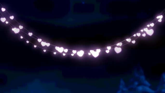 黑色背景上发光的仙女灯动画
