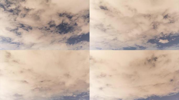 4k延时视频，棕色夜云。时间流逝。天气的背景变化的天空概念