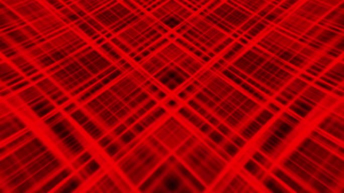 黑色背景上的环状抽象红色渐变光十字图案，运动图形。4K 3D无缝循环幻觉迷幻十字线图案装饰背景，适用