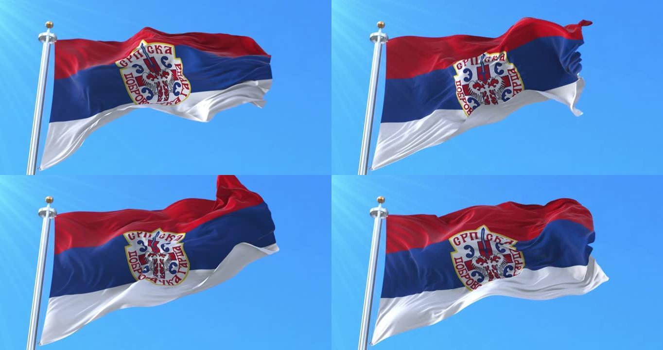 塞尔维亚塞族志愿卫队的旗帜。循环