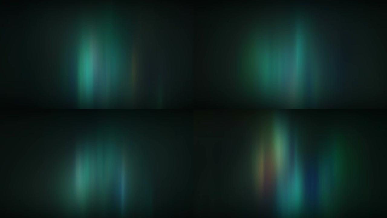 黑色背景上青色的抽象彩色运动模糊矢量线