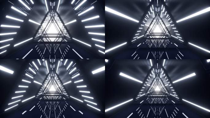 黑色科技感霓虹隧道动画