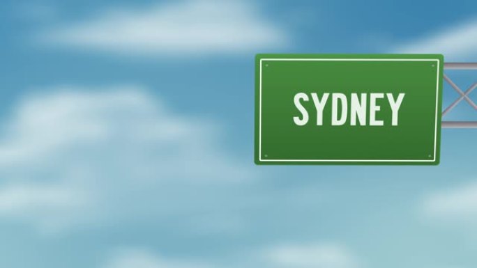 悉尼受欢迎的澳大利亚城市蓝色多云天空上的路标-股票视频