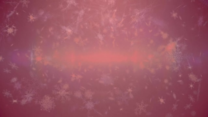带有红色滤镜的雪落在背景上的动画