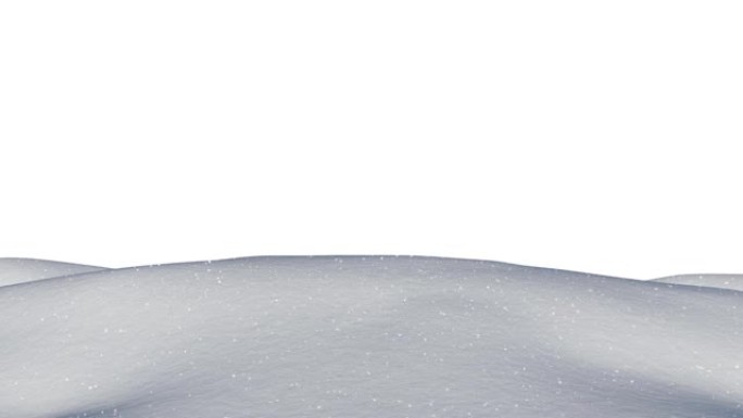 白色背景下冬季降雪的数字动画