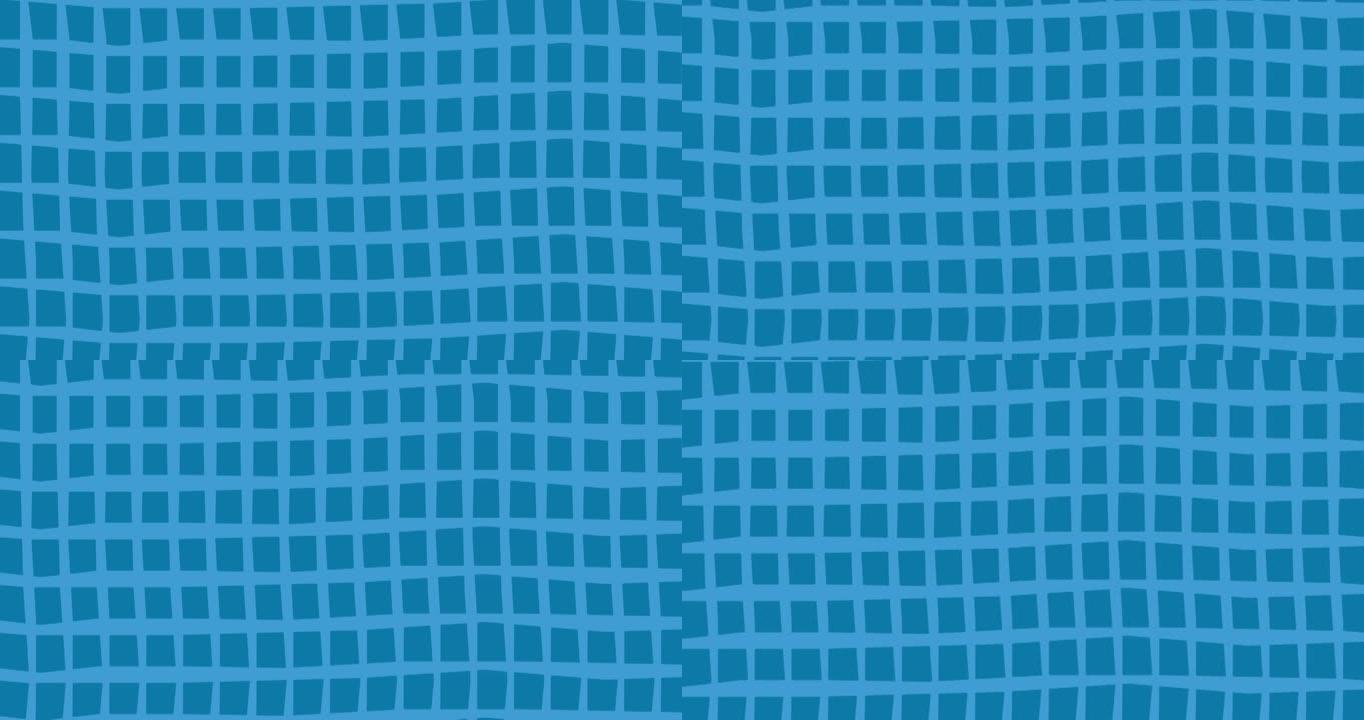 在深蓝色背景上的蓝色方块网格的动画