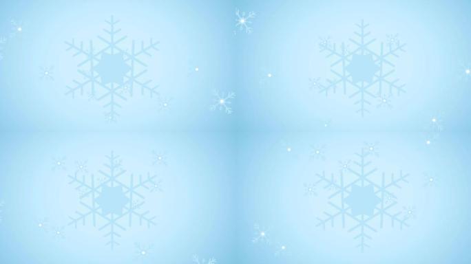 雪花落在蓝色背景上的动画