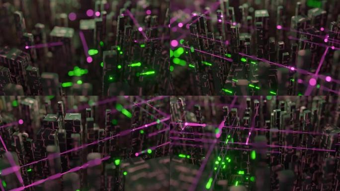 抽象互联城市特效合成三维动画E3D