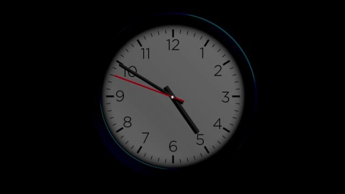 时钟延时循环12小时-时钟-挂钟-最小抽象运动3d渲染时钟时间概念时间流逝小时-时钟时间流逝可循环-