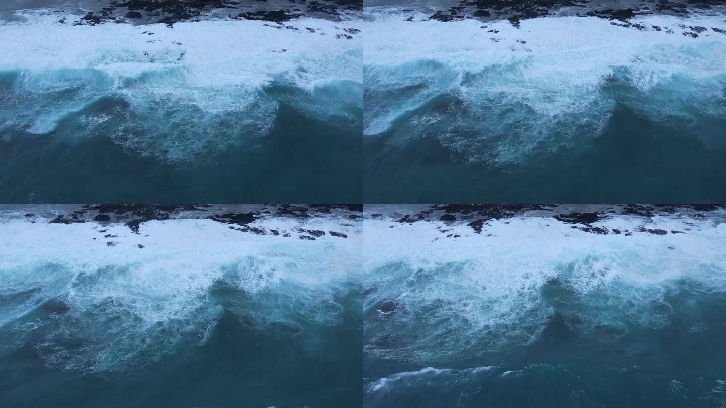 【4K航拍】海浪-礁石-翻滚海浪拍向礁石
