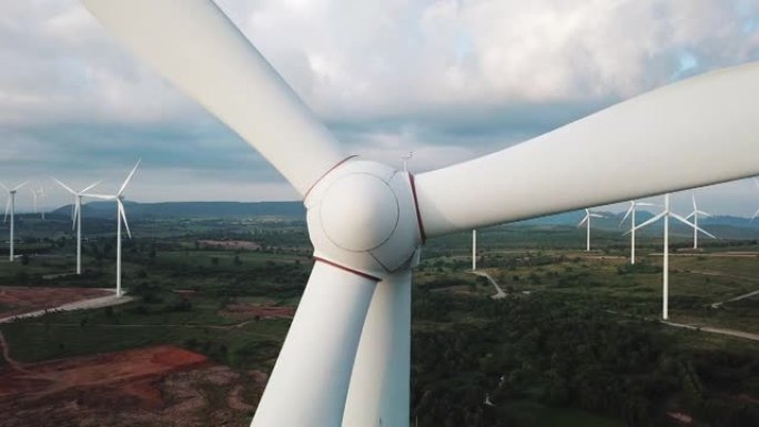 风力涡轮机鸟瞰图国家电网风能清洁能源