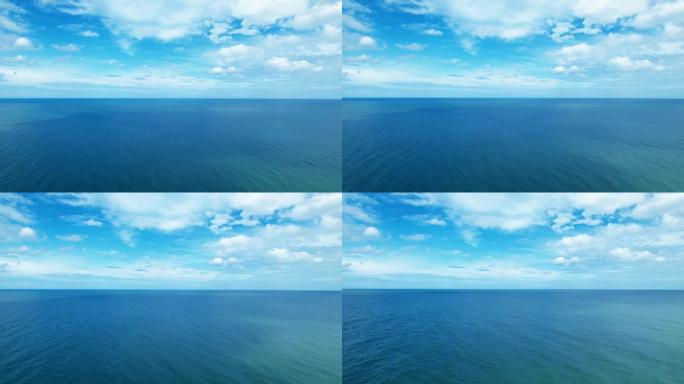 4K，海浪在美丽的鸟瞰图无人机上。海上飞行。