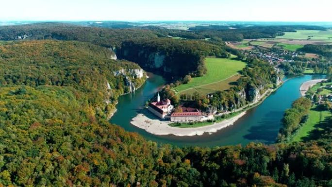巴伐利亚的多瑙河狭窄和韦尔滕堡修道院