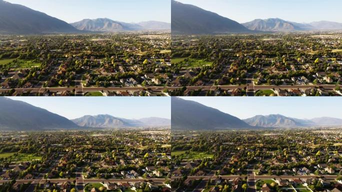 美国犹他州马普顿和斯普林维尔地区鸟瞰图